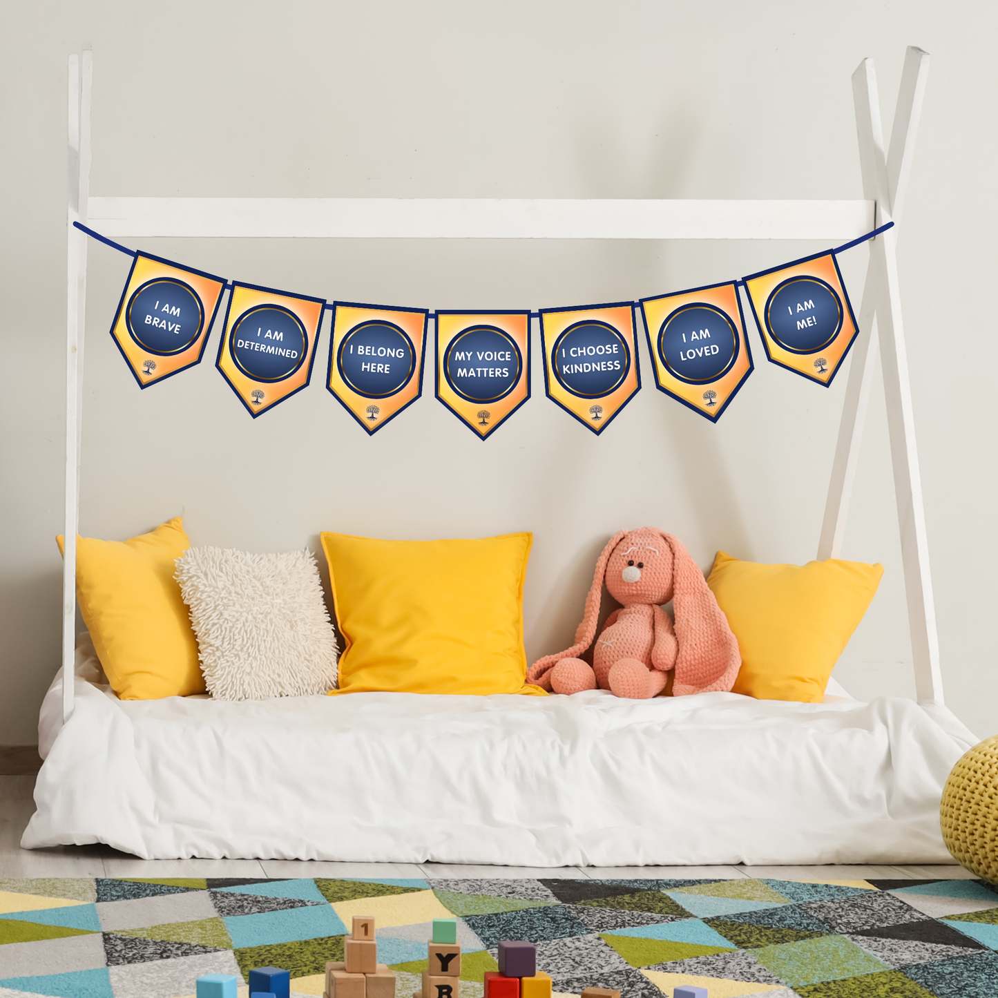 Bold Hearts Empowerment Flag Set - Positive Affirmation Decor for Kids