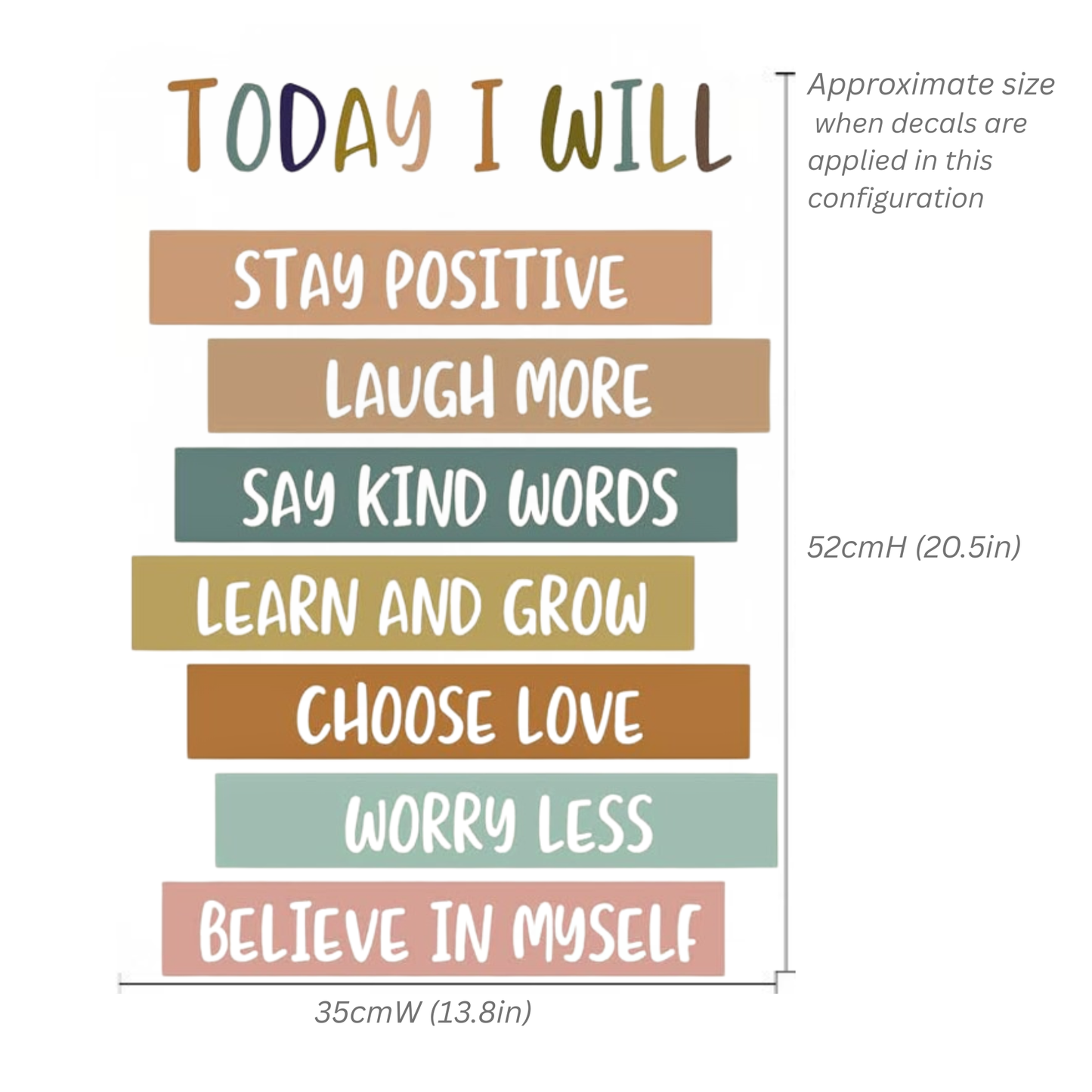 Today I Will Affirmation Wall Decals - Removable Decal Stickers