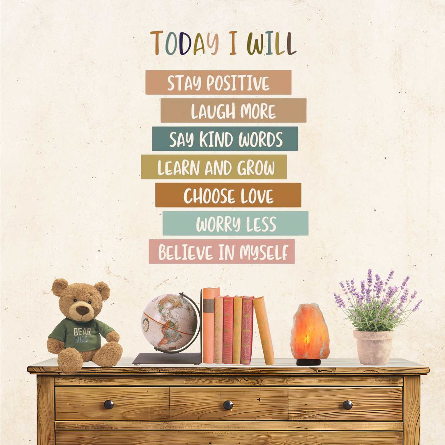 Today I Will Affirmation Wall Decals - Removable Decal Stickers